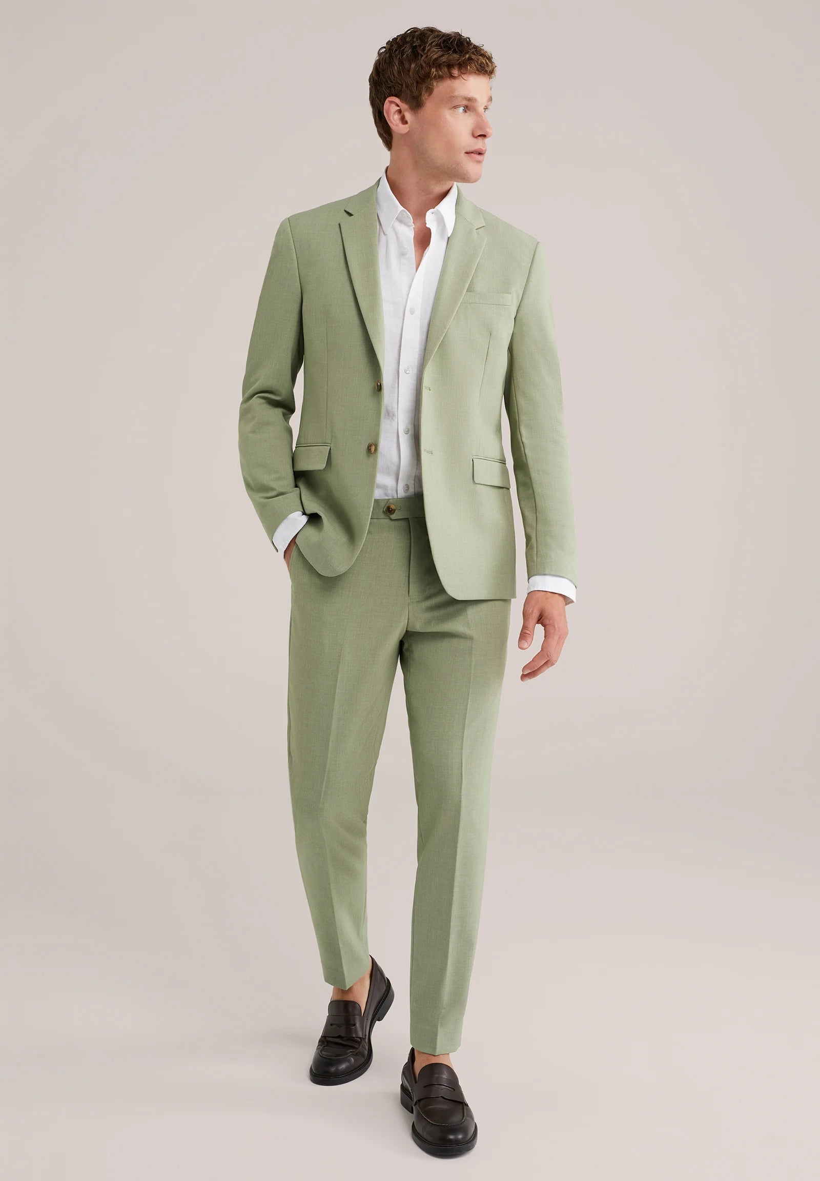 Blazer Regular Fit Alfaiataria Masculino - Verde claro