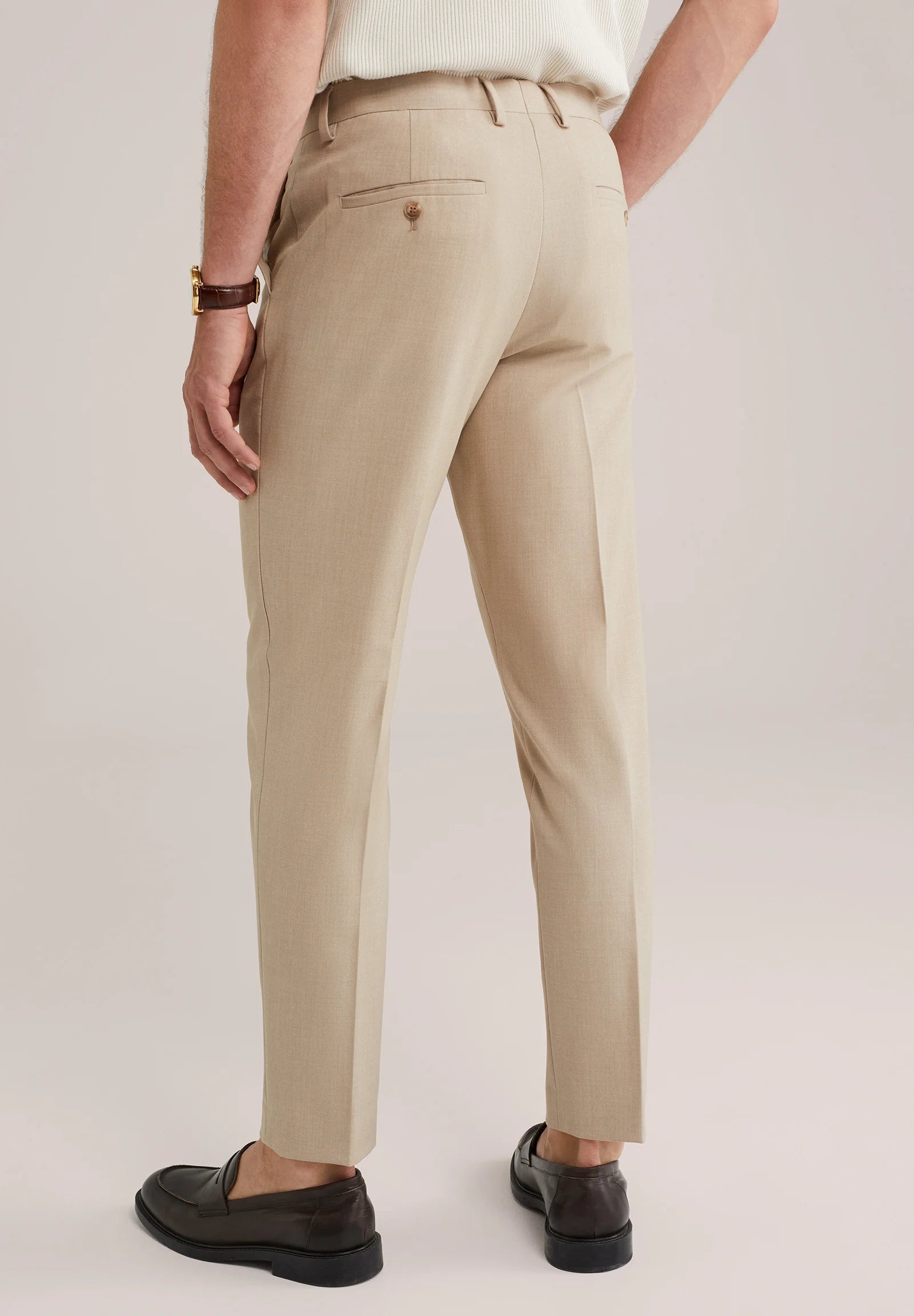 Calça de Alfaiataria Regular Fit - Bege