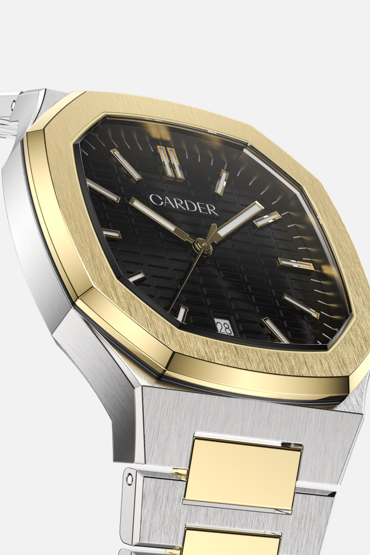 Relógio August Safira 10ATM - Dourado e Preto