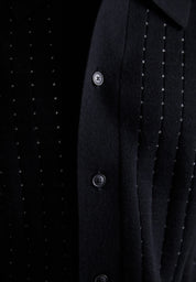 Camisa Polo em Algodão Canelada - Preto