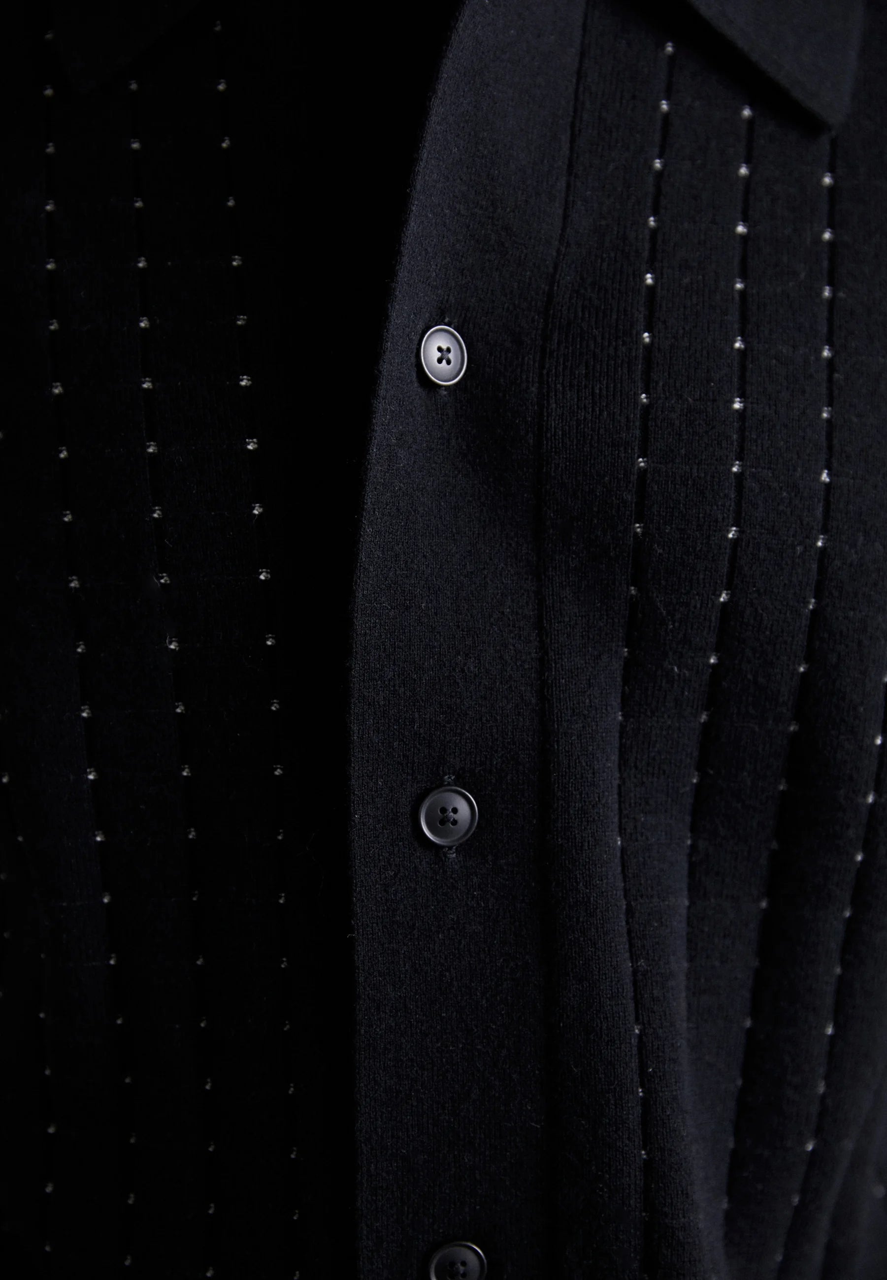 Camisa Polo em Algodão Canelada - Preto