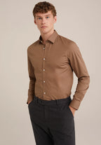 Camisa Social Masculina Alfaiataria Clássica - Marrom
