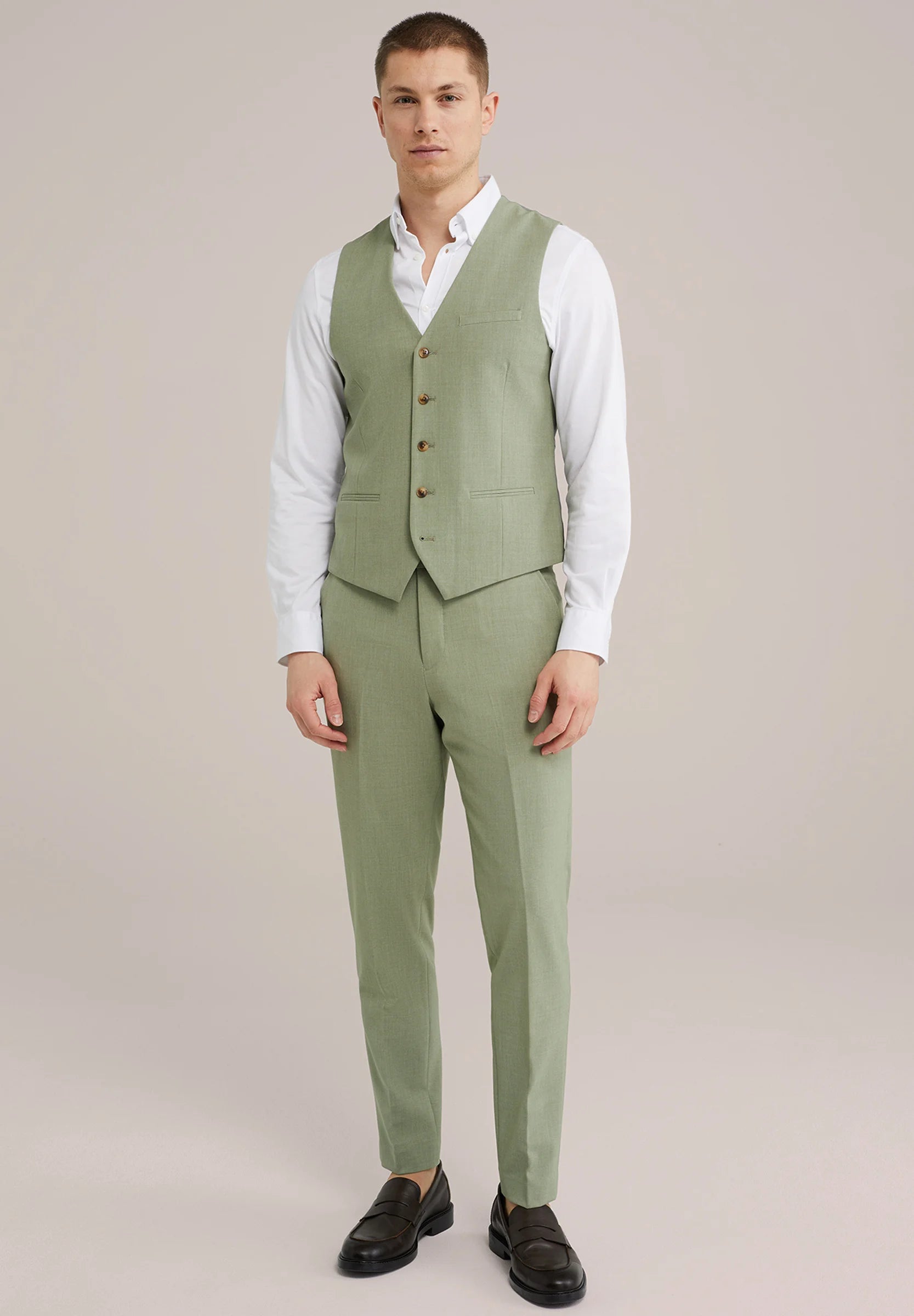Colete Regular Fit Alfaiataria Masculino - Verde claro