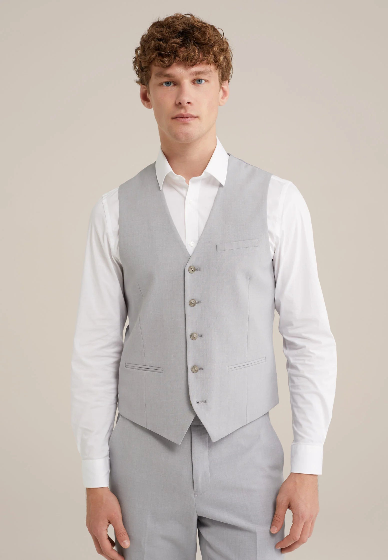 Colete Regular Fit Alfaiataria Masculino - Cinza