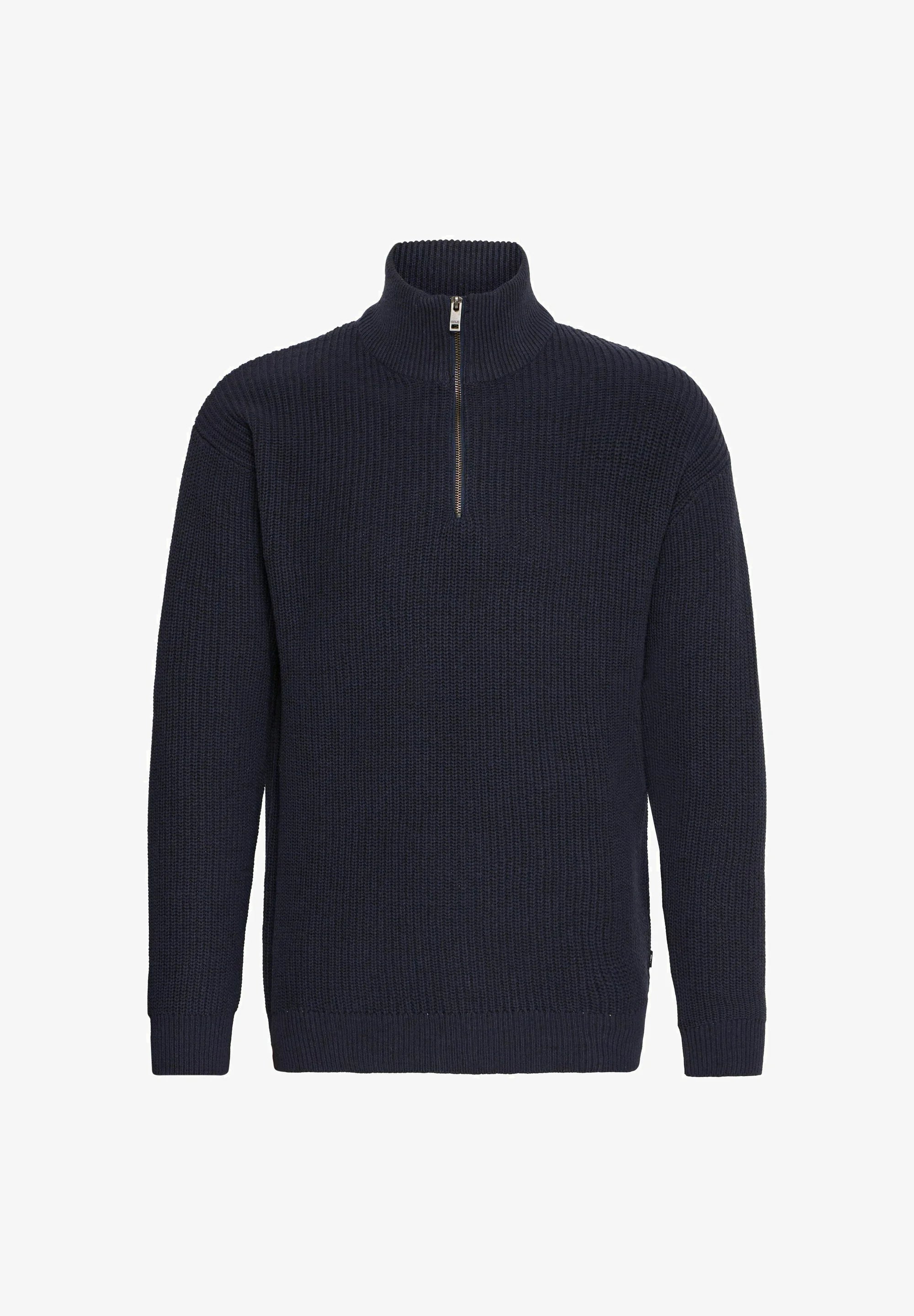 Suéter Masculino Gola Troyer com Ziper - Azul marinho