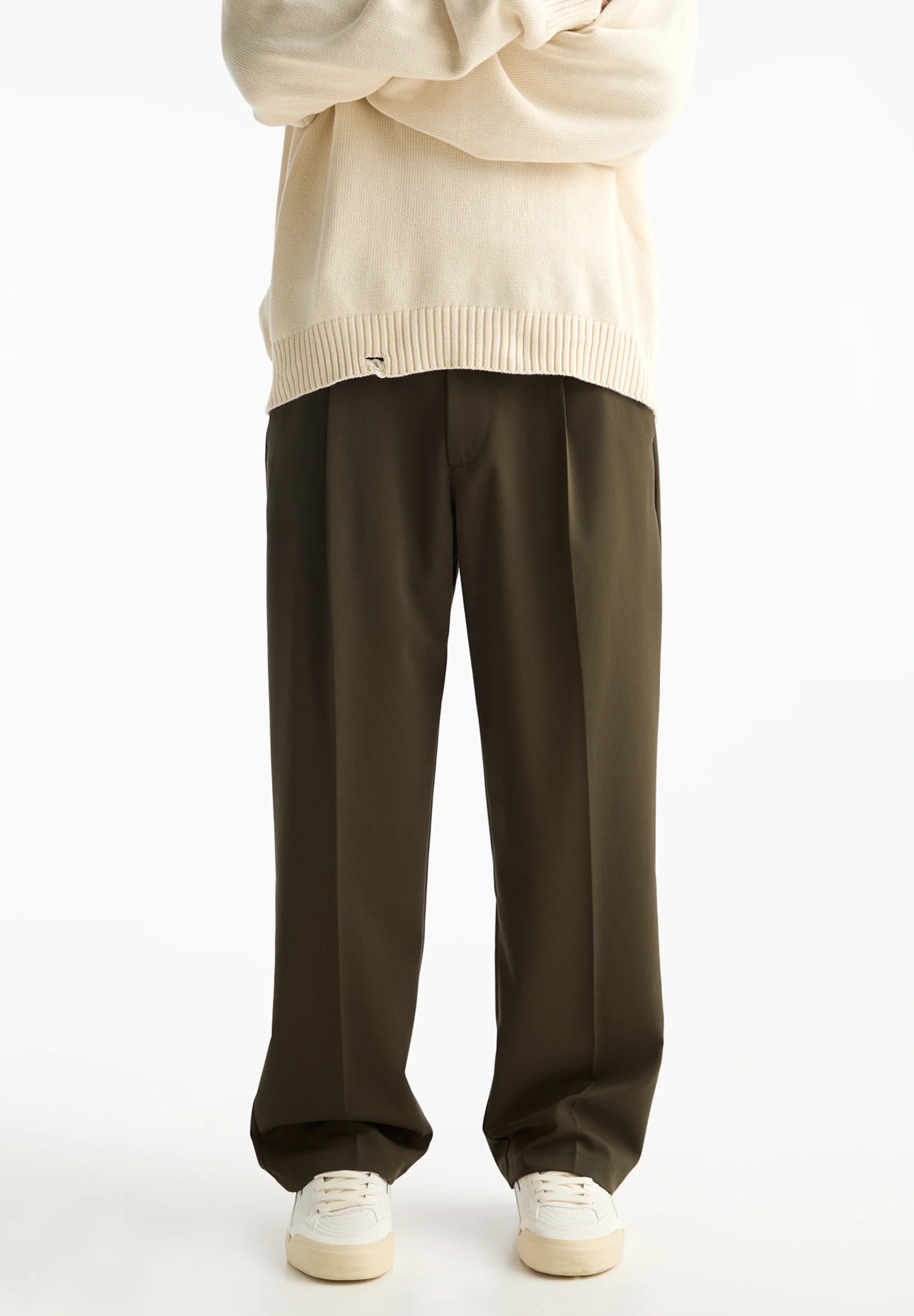 Calça Wide Fit Casual - Caqui