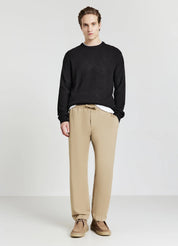 Suéter Masculino Gola Redonda em Poliacrílico - Preto