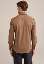 Camisa Social Masculina Alfaiataria Clássica - Marrom