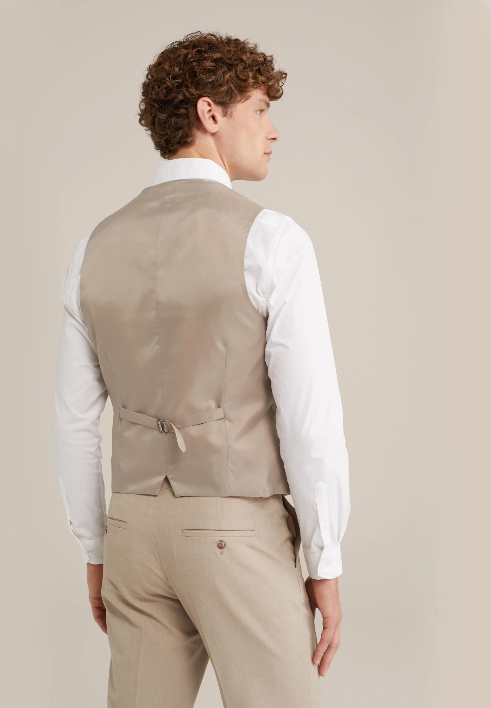 Colete Regular Fit Alfaiataria Masculino - Bege