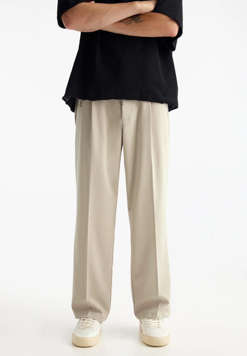 Calça Wide Fit Casual - Bege