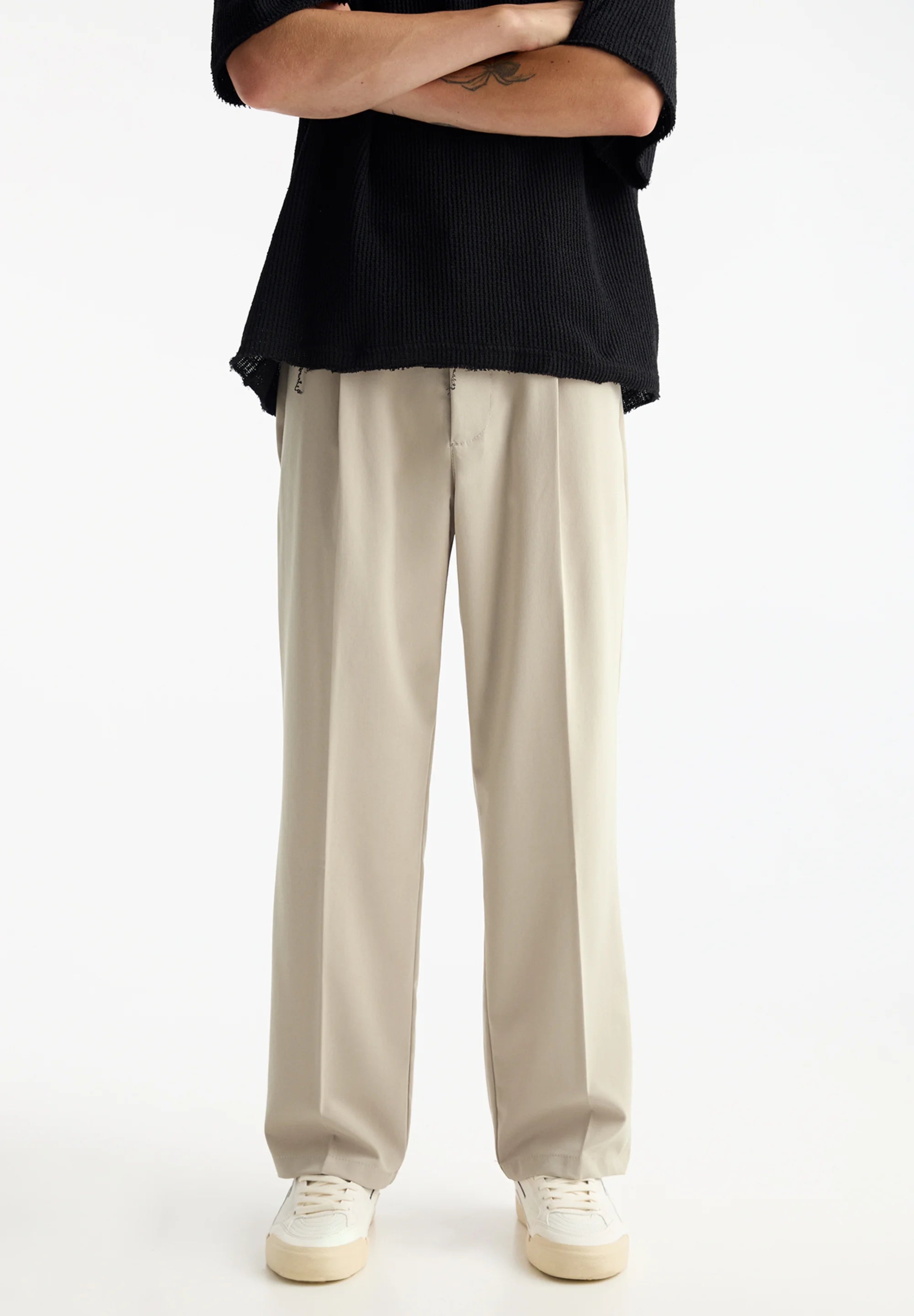 Calça Wide Fit Casual - Bege