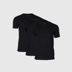 Kit com 3 Camisetas Gola Redonda - Preto
