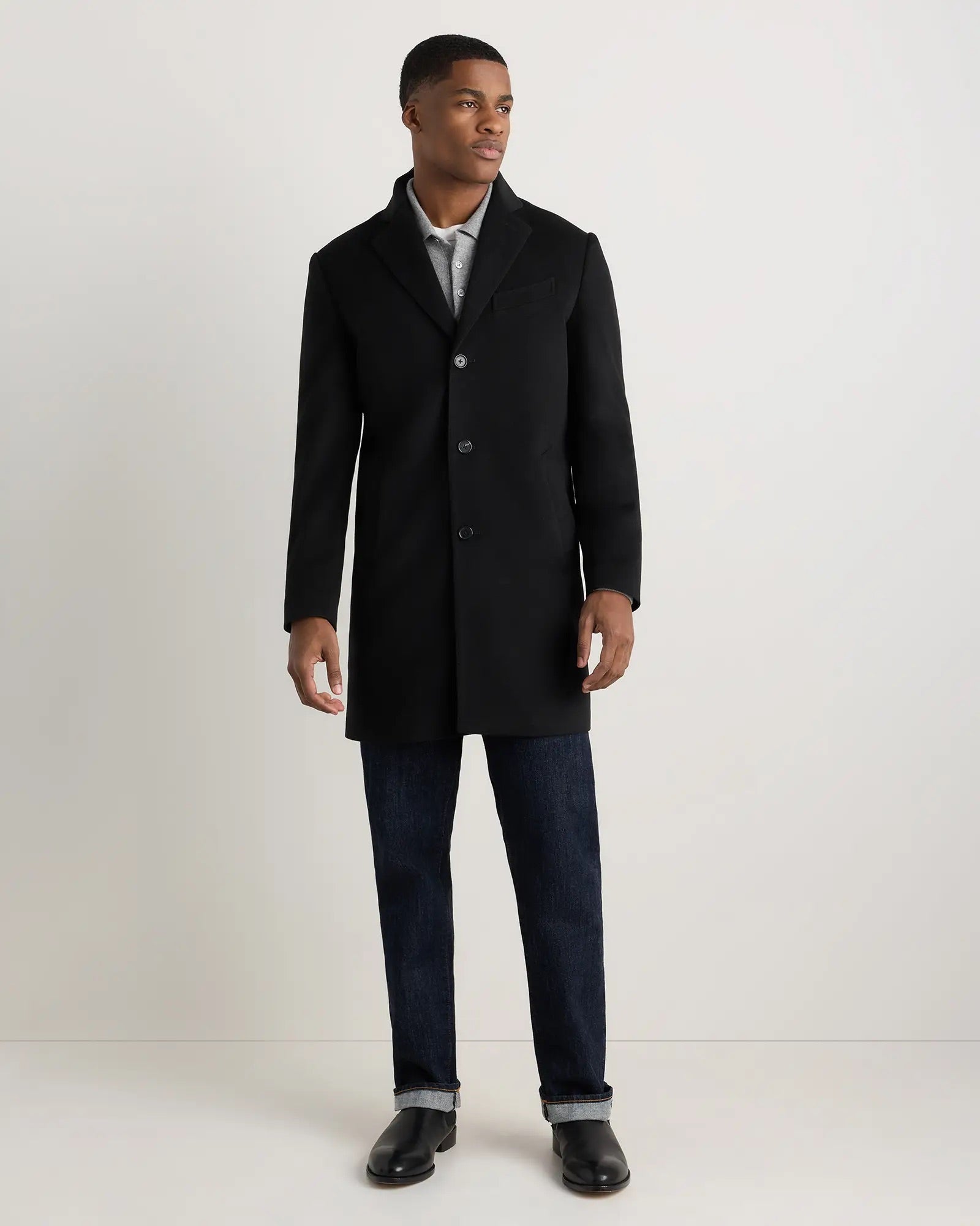 Casaco Sobretudo Masculino Longo - Preto