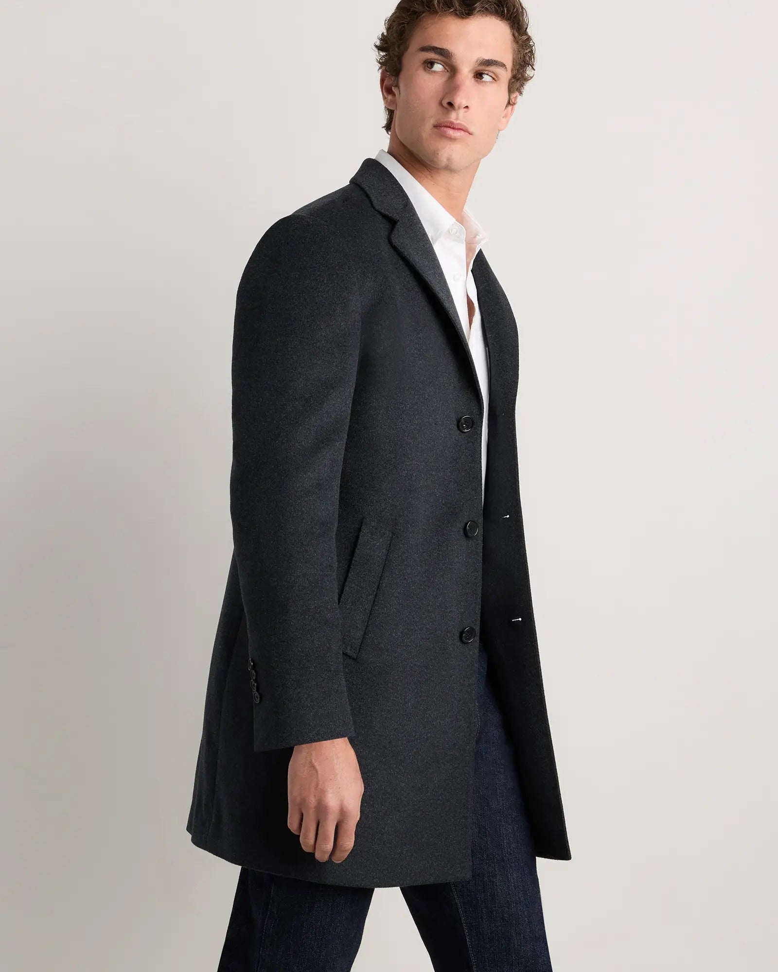 Casaco Sobretudo Masculino Longo - Cinza escuro