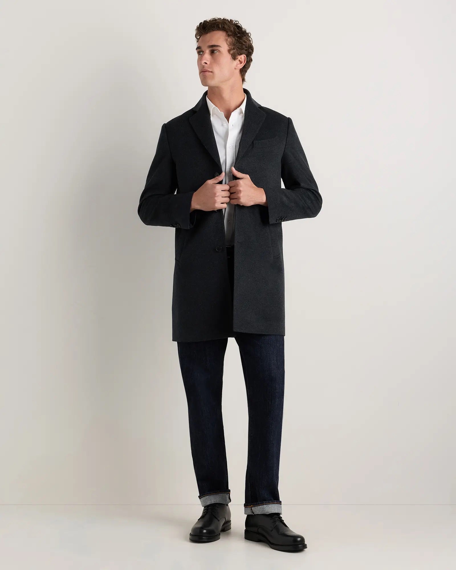 Casaco Sobretudo Masculino Longo - Cinza escuro