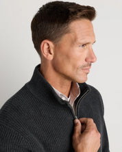 Suéter Canelado Quarter Zip Jumper - Cinza escuro