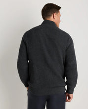 Suéter Canelado Quarter Zip Jumper - Cinza escuro
