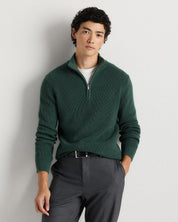 Suéter Canelado Quarter Zip Jumper - Verde