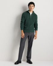 Suéter Canelado Quarter Zip Jumper - Verde