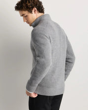 Suéter Masculino 100% Algodão com Zíper Frontal - Cinza