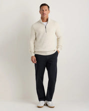 Suéter Canelado Quarter Zip Jumper - Branco