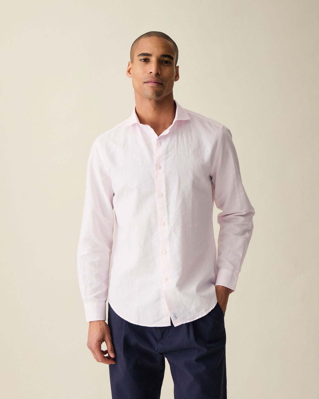 Camisa Clássica de Linho - Rosa