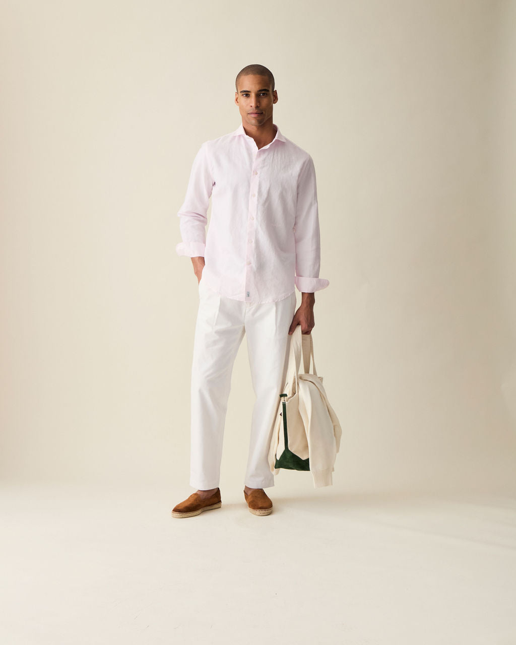 Camisa Clássica de Linho - Rosa