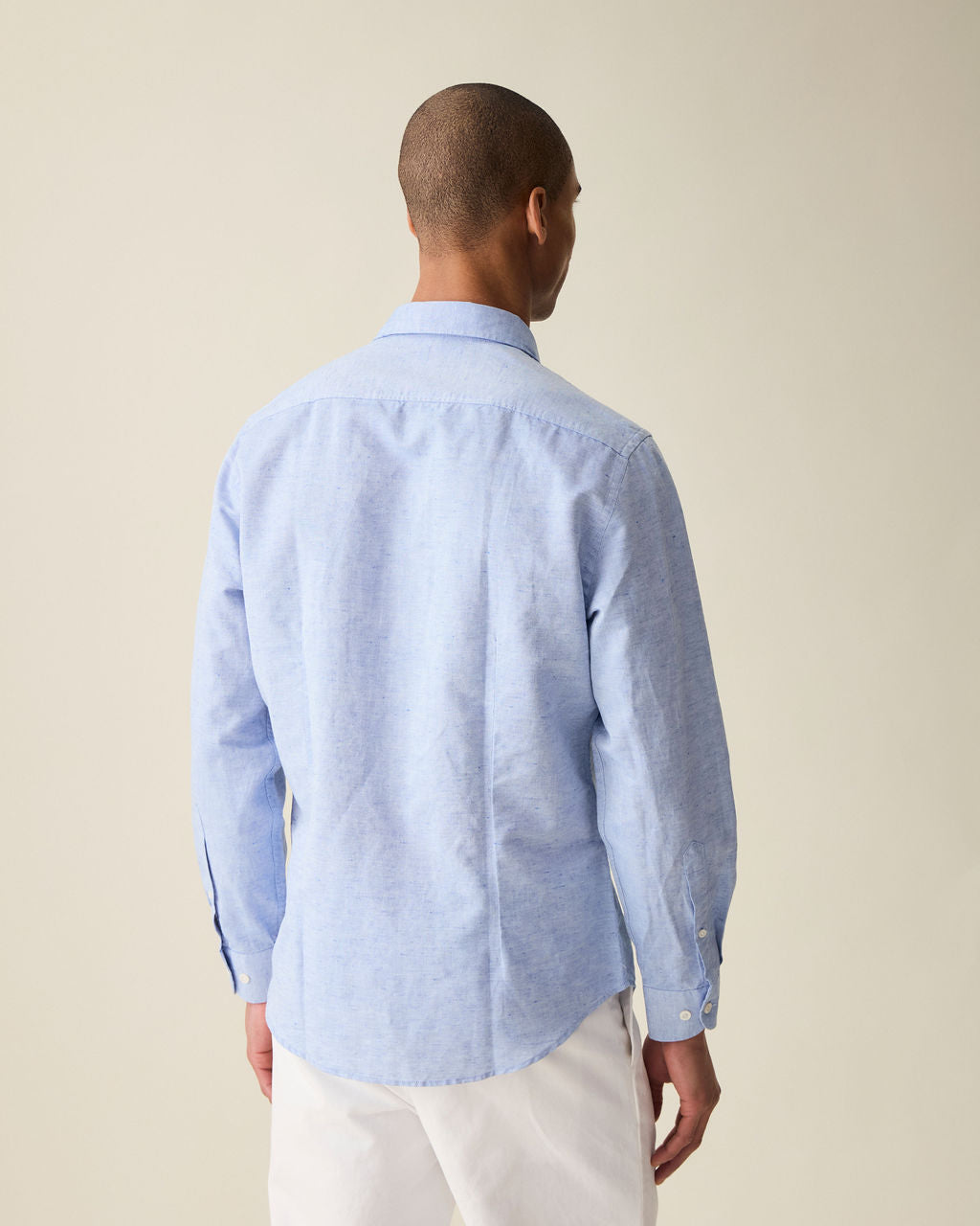 Camisa Clássica de Linho - Azul