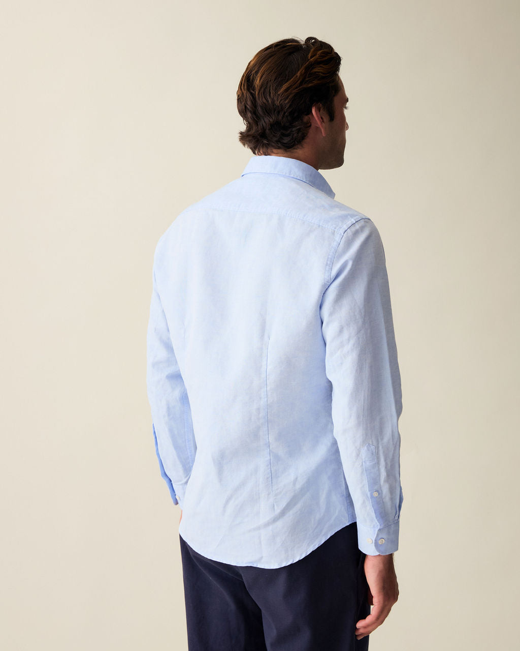 Camisa Clássica de Linho - Azul Claro