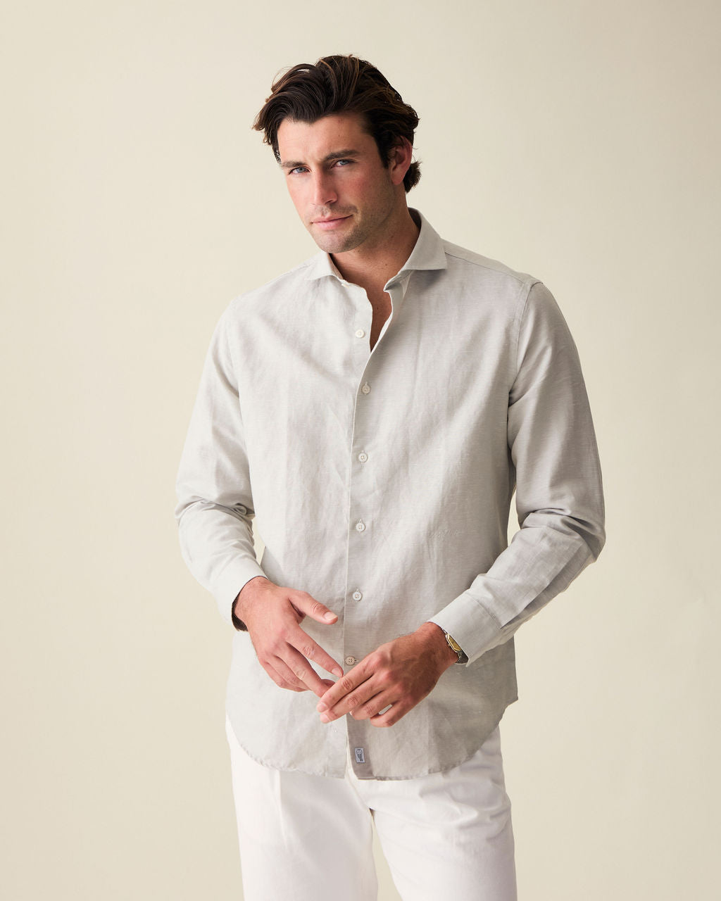 Camisa Clássica de Linho - Verde Claro