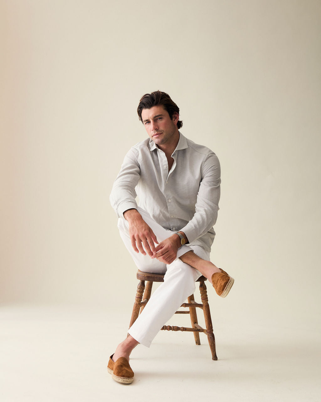 Camisa Clássica de Linho - Verde Claro