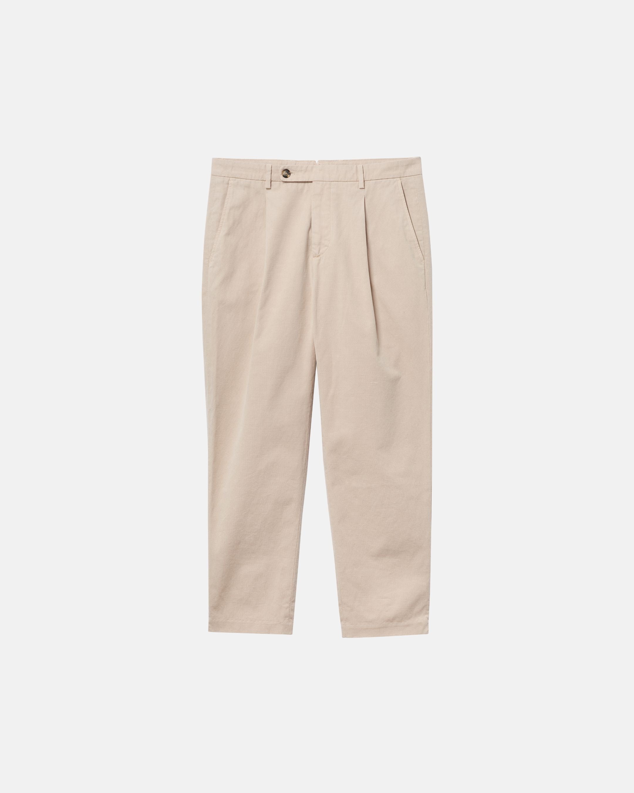 Calça Reta em Linho - Creme