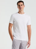 Camiseta Canelada de Gola Redonda Blend - Branco
