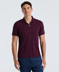 Camisa Gola Polo Canelada com Zíper Blend - Marsala