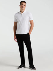 Camisa Gola Polo Canelada com Zíper Blend - Branco