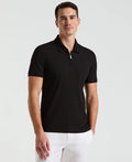 Camisa Gola Polo Canelada com Zíper Blend - Preto