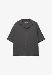 Camisa Clássica em Linho - Cinza escuro