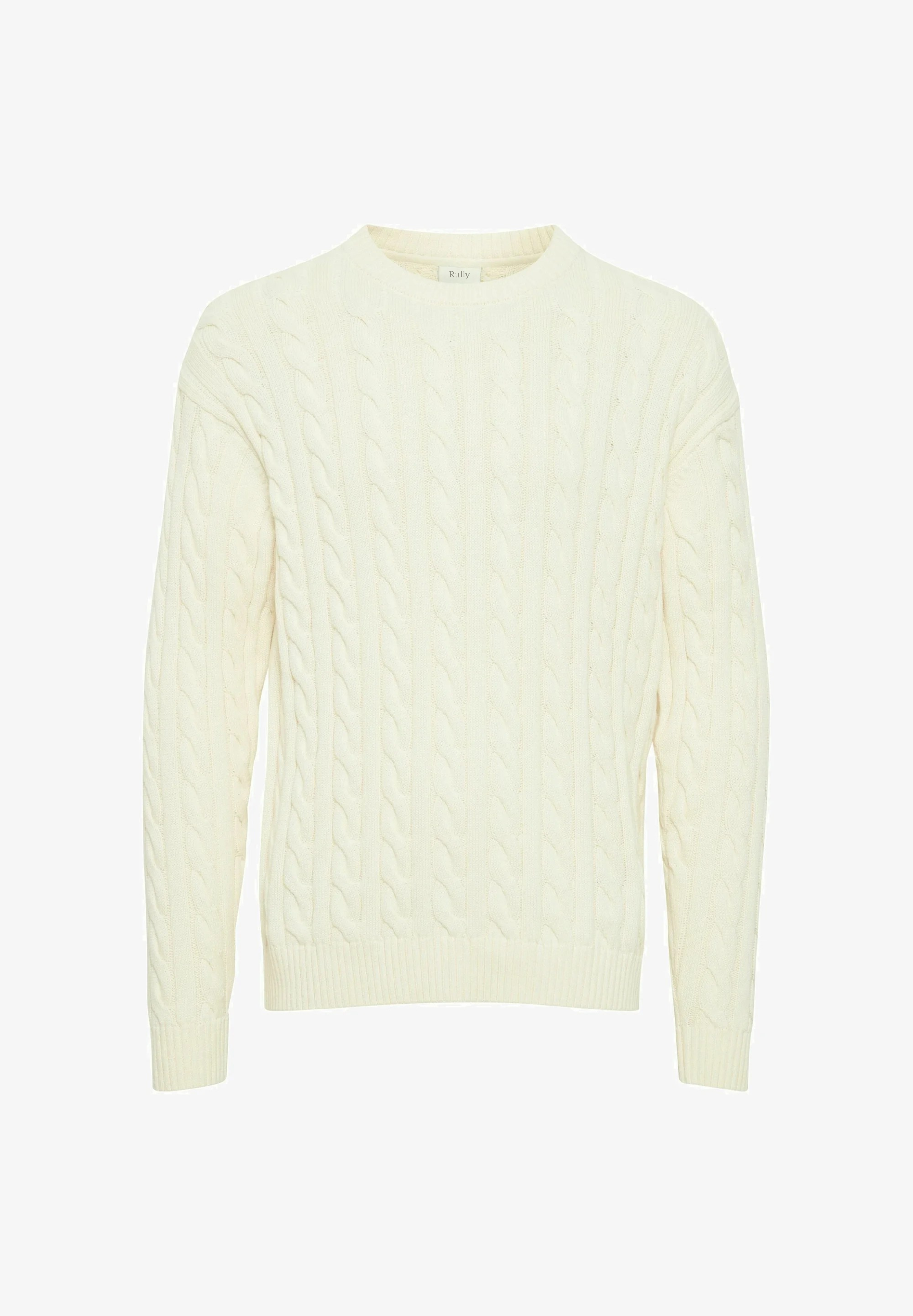 Suéter Texturizada com Gola Redonda - Bege