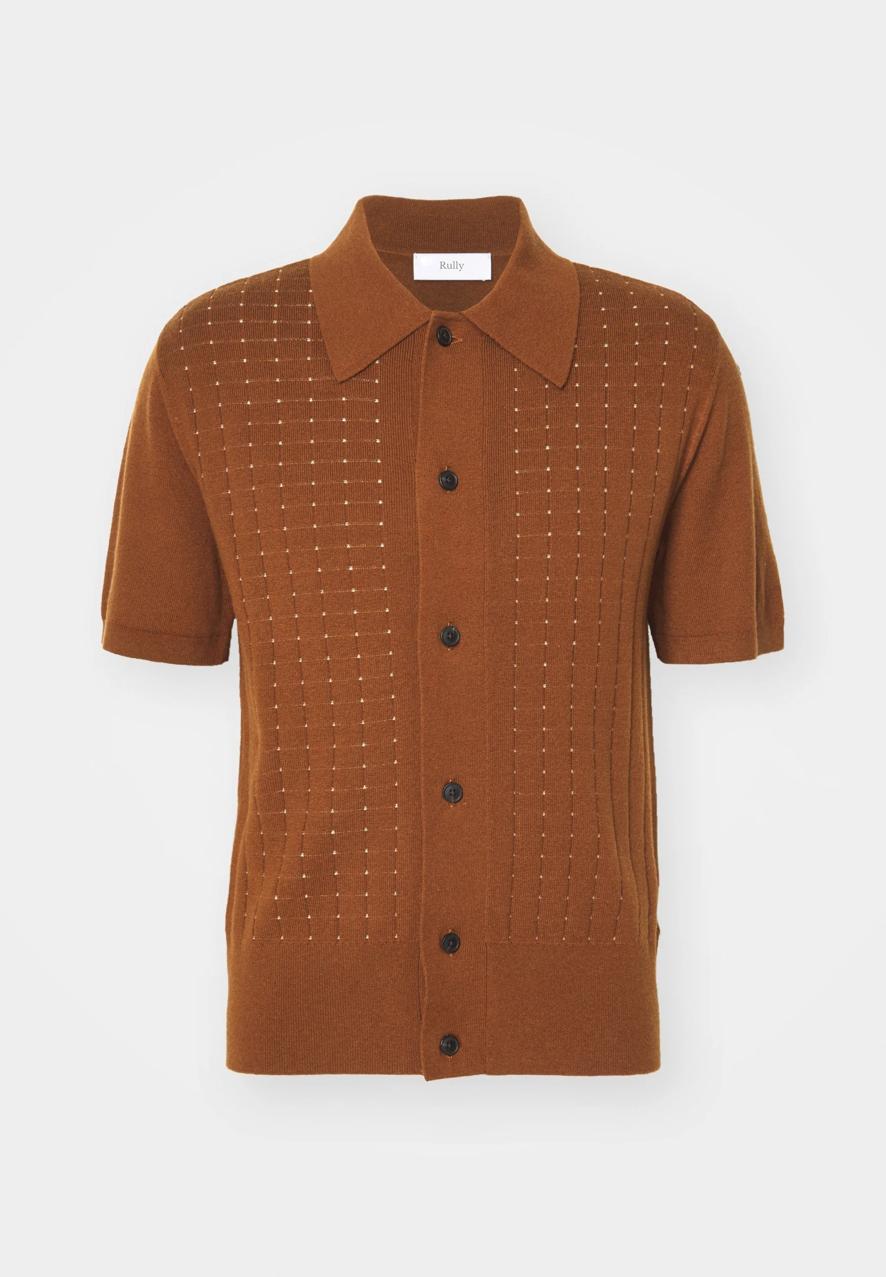 Camisa Polo em Algodão Canelada - Marrom