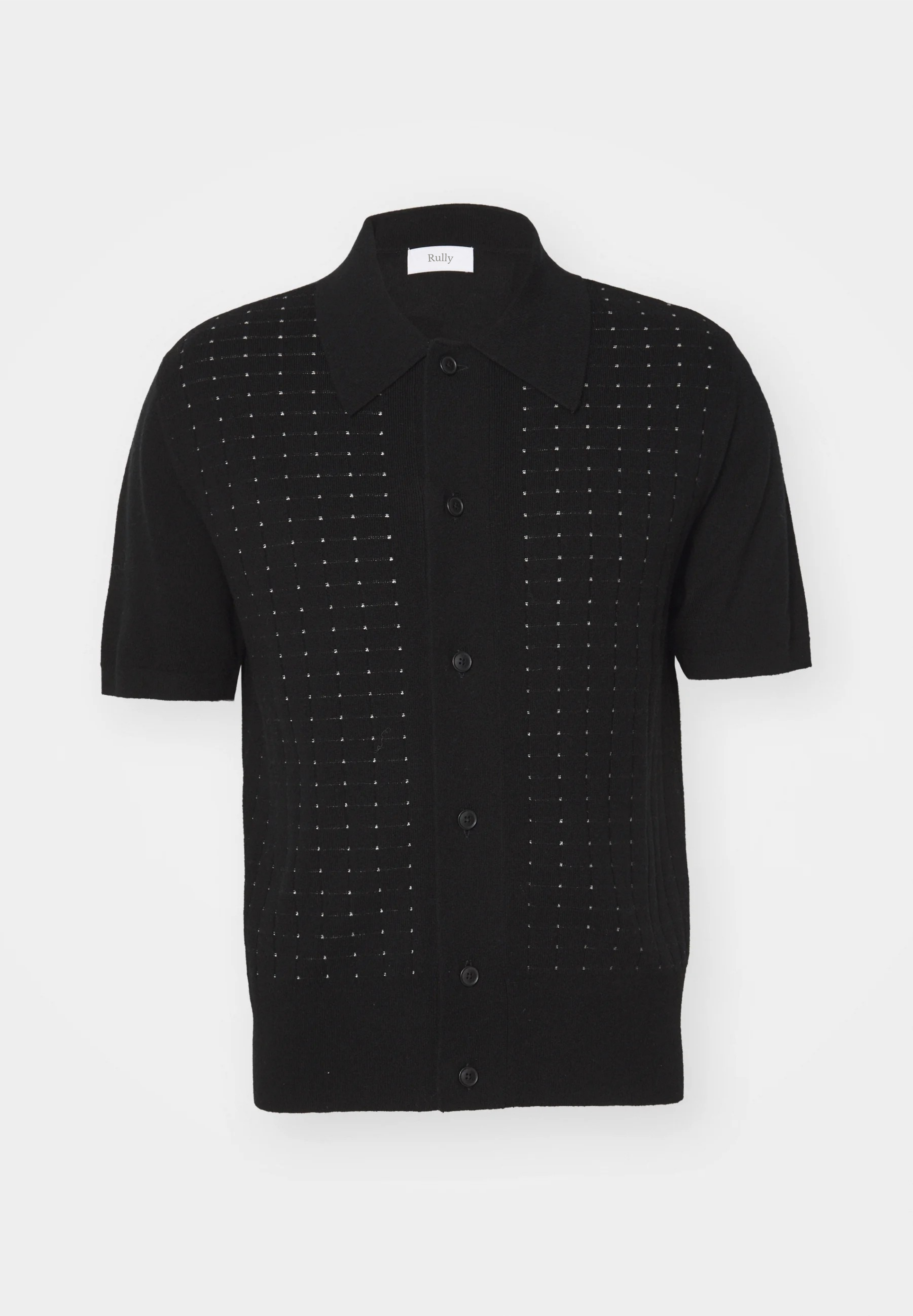 Camisa Polo em Algodão Canelada - Preto