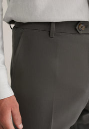 Calça de Alfaiataria Regular Fit - Cinza escuro