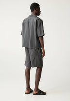 Camisa Clássica em Linho - Cinza escuro