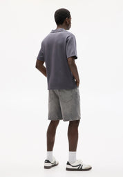 Bermuda Jeans Reta - Cinza escuro