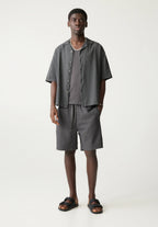 Bermuda em Linho - Cinza escuro