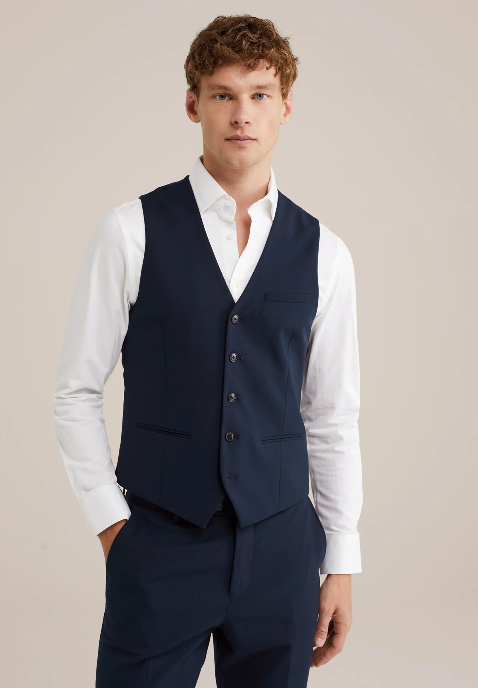 Colete Regular Fit Alfaiataria Masculino - Azul marinho