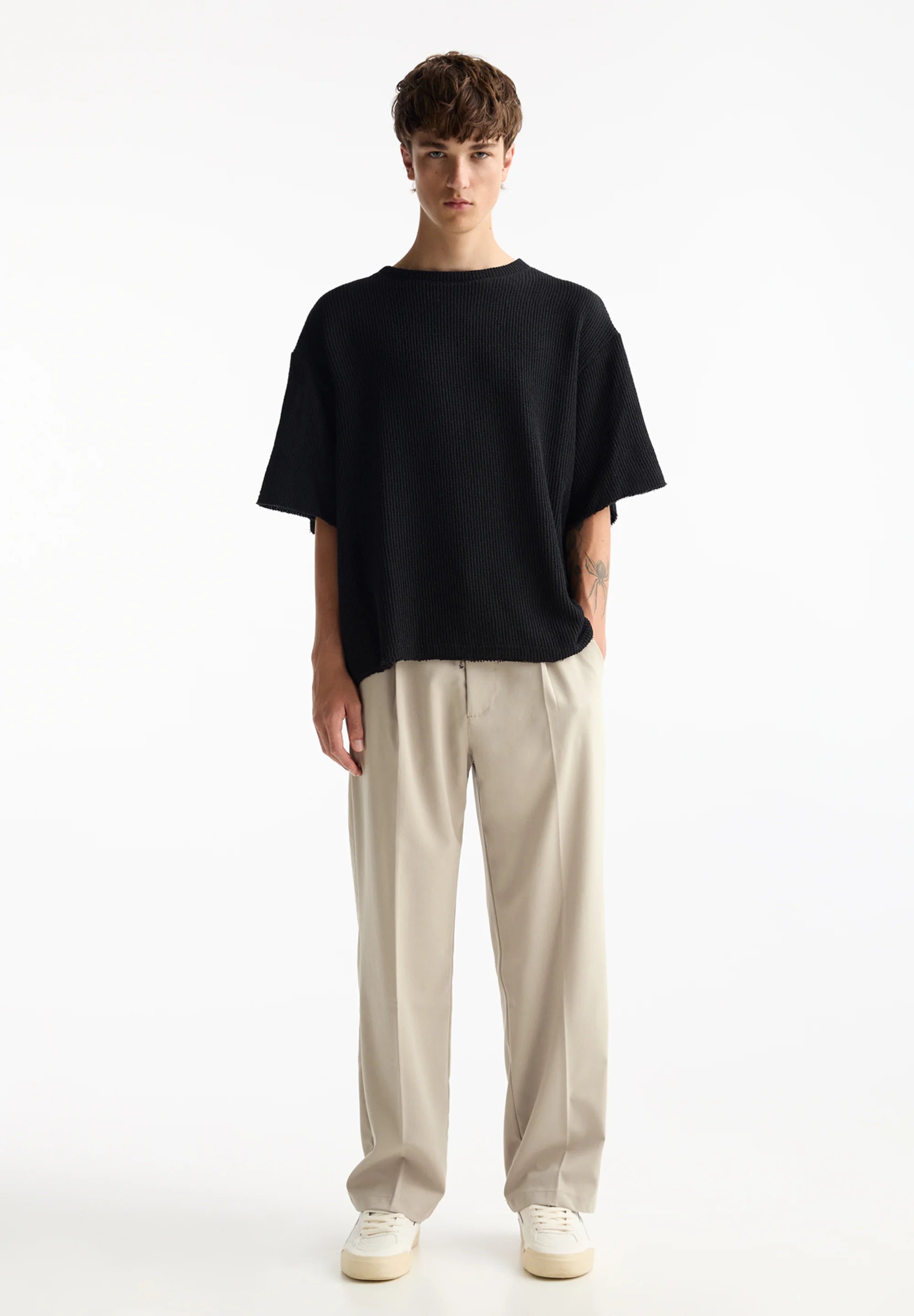 Calça Wide Fit Casual - Bege