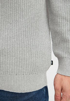 Suéter Masculino Gola Troyer com Ziper - Cinza