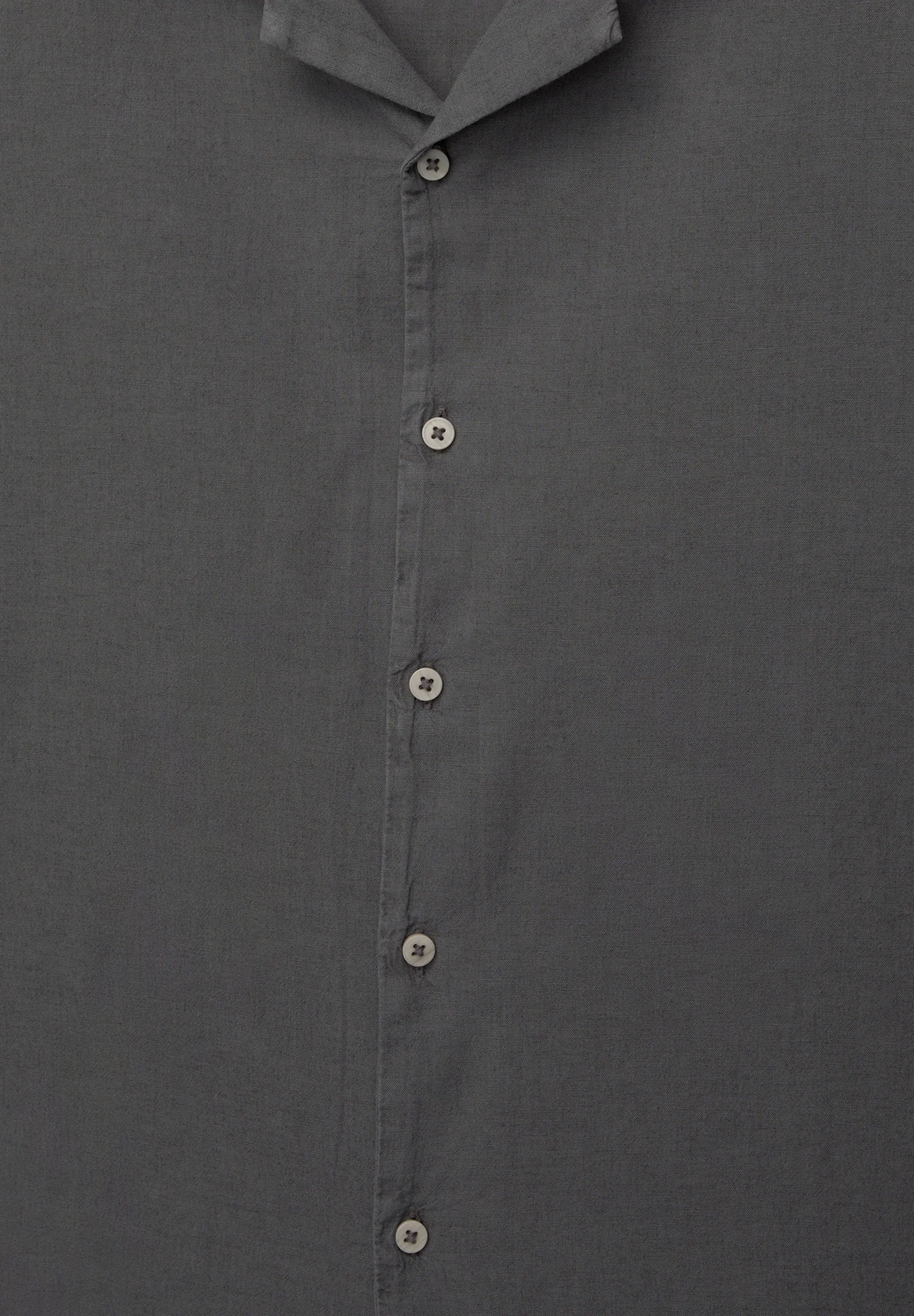 Camisa Clássica em Linho - Cinza escuro