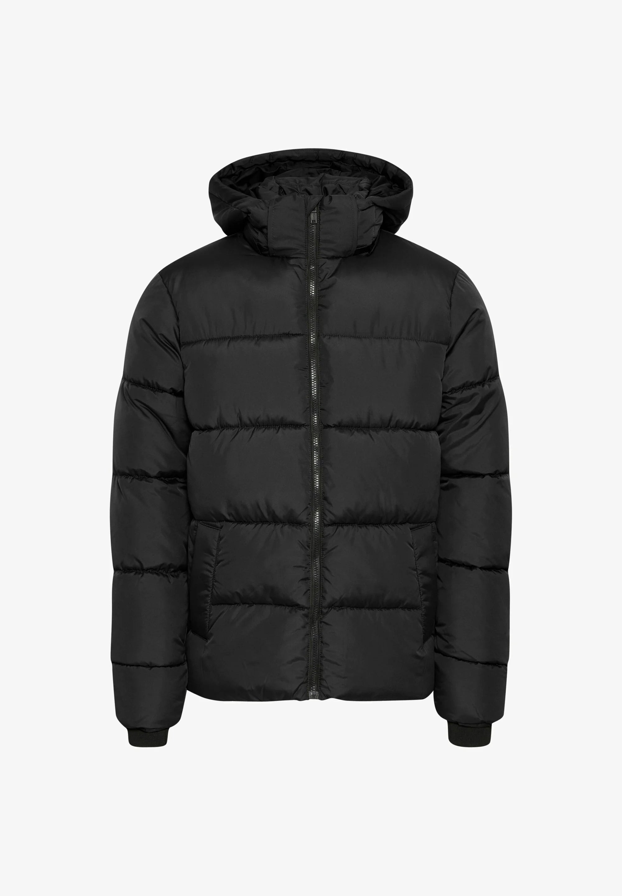 Jaqueta Puffer Ultraleve com Capuz - Preto