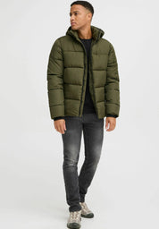 Jaqueta Puffer Ultraleve com Capuz - Verde Militar